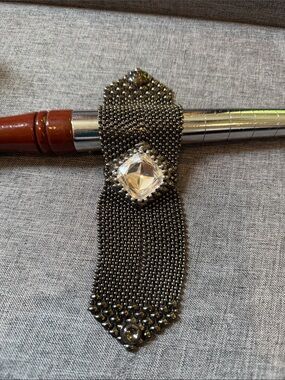 SG Liquid Metal Vintage Silver Bracelet with Clear Swarovski Crystal; size -7”